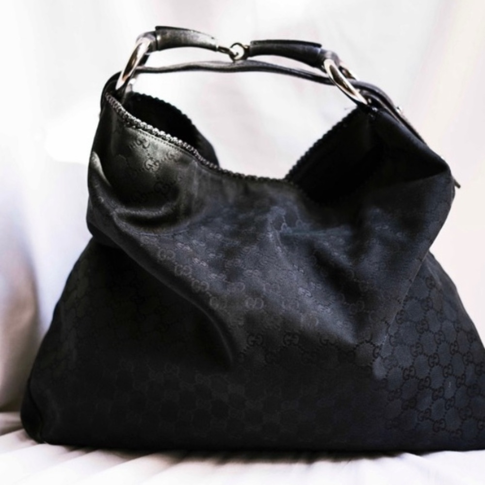 Gucci Horse-bit monogram, canvas hobo